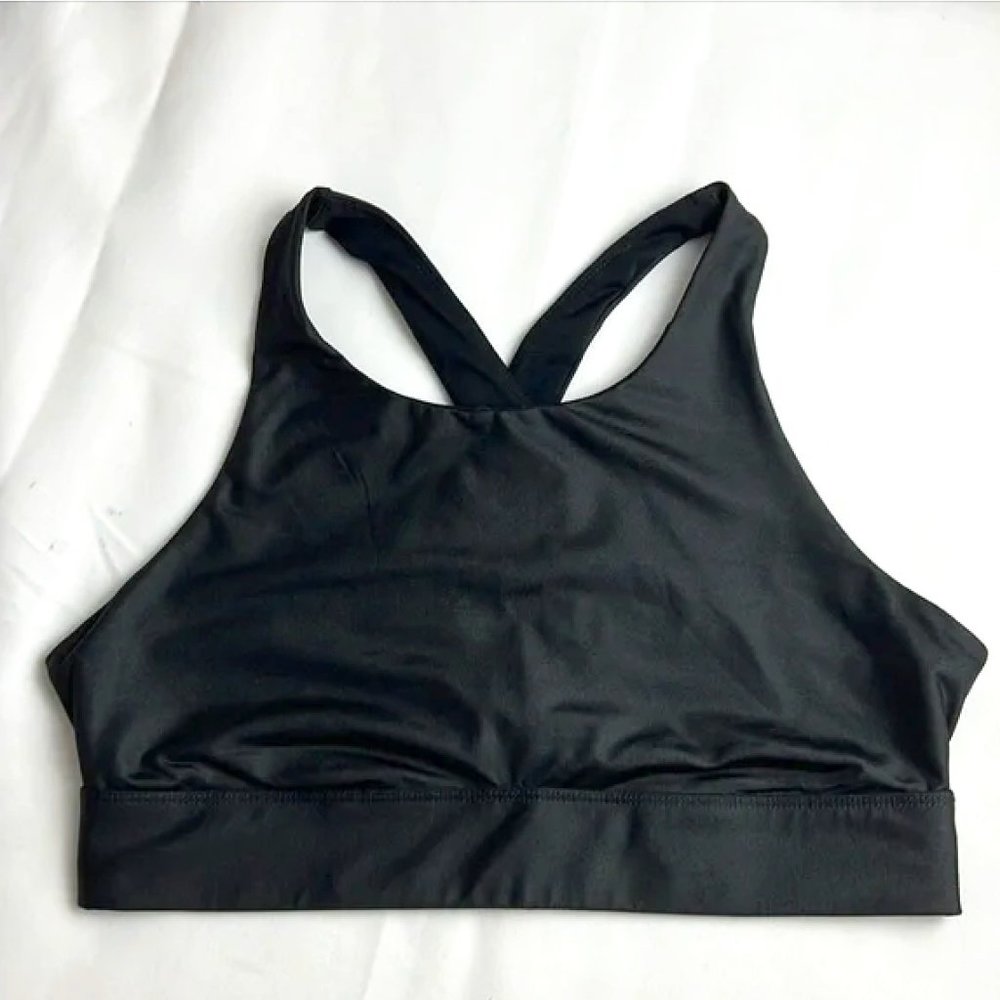 Black Fabletics Sports Bra - Ella Shine High Impact